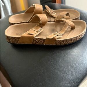 Topshop Tan Sandals with Cork Sole